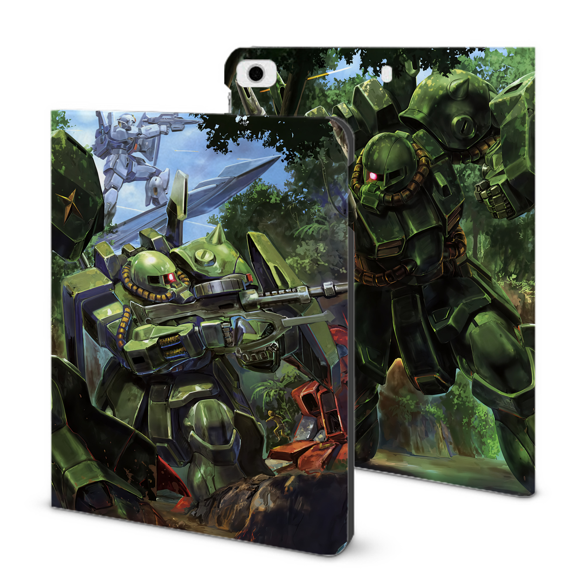 （画像用） 機動戦士ガンダム Mobile Suit Gundam IPad ケース ブック型 PUレザー TPU 耐衝撃 軽量 薄型 ペン収納なし 全面保護 IPad 各モデル対応